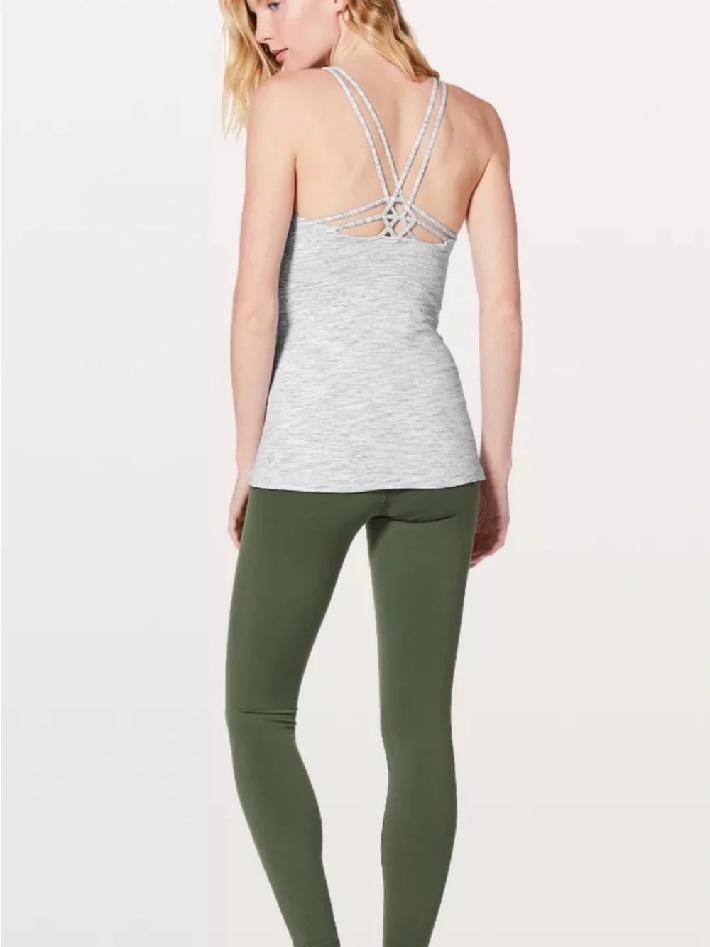 Lululemon Create Your Calm Heather Gray Strappy Back Women’s Tank Top (size 6)